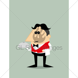 325x325 Funny Waiter Gl Stock Images