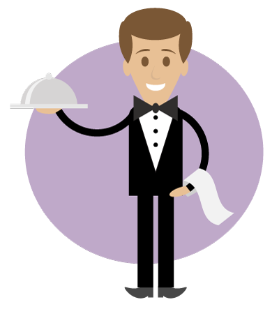400x443 Super Simple Waiter Illustration On Behance