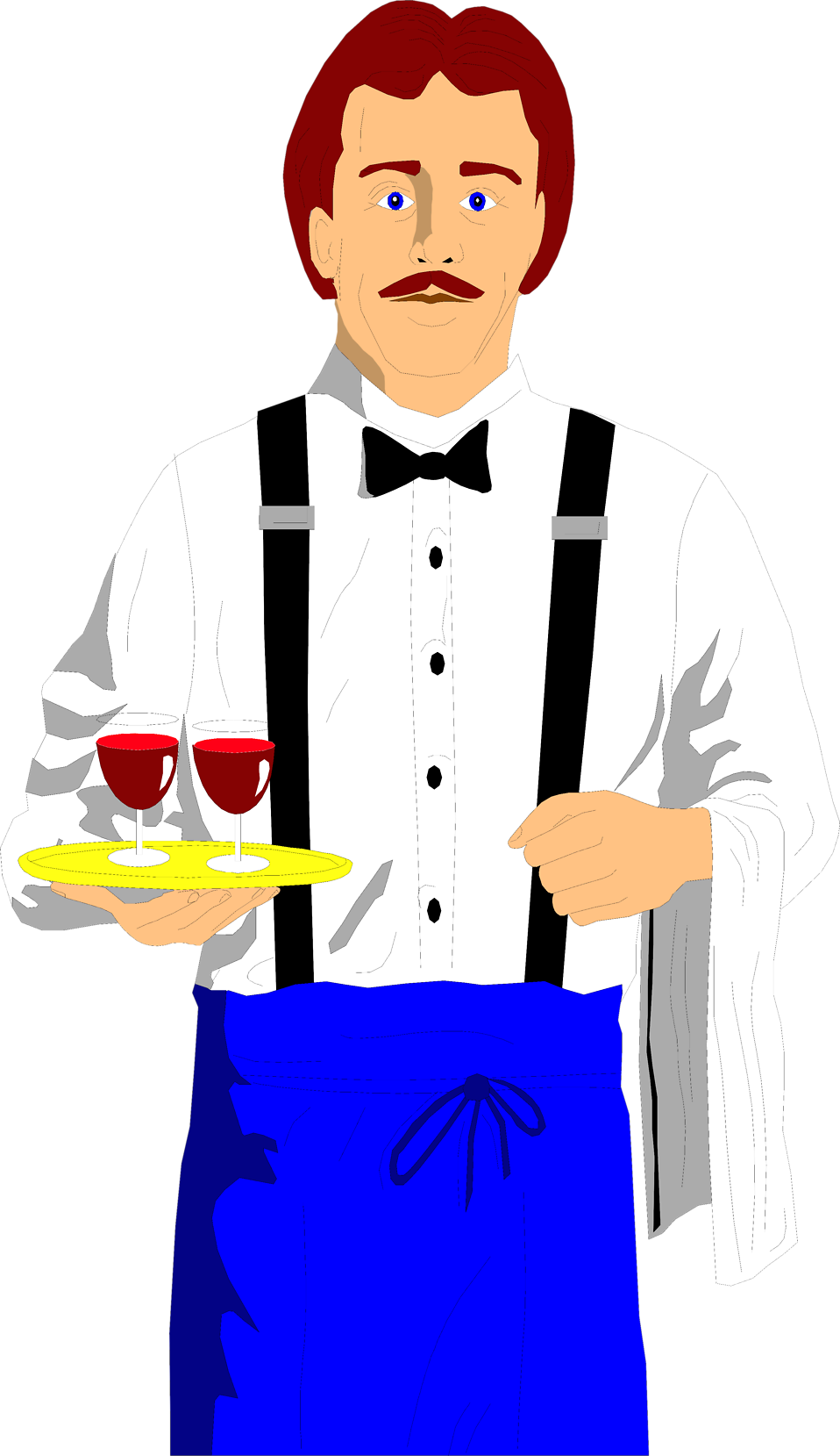 958x1659 Waiter Free Stock Photo Illustration Of A Waiter With Wine