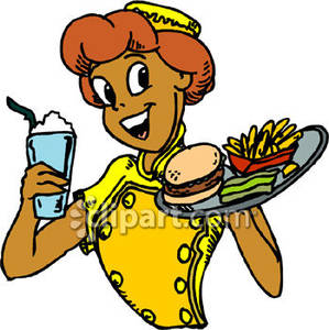 299x300 Retro Waitress Royalty Free Clipart Picture