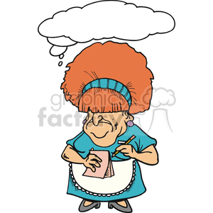 300x300 Royalty Free Cartoon Truck Stop Waitress 155671 Vector Clip Art