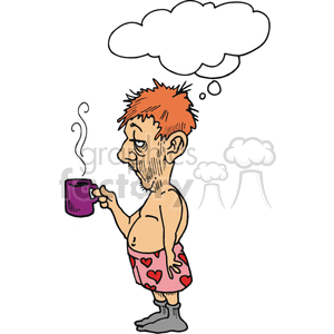 300x300 Royalty Free Man Just Waking Up In The Morning 375003 Vector Clip