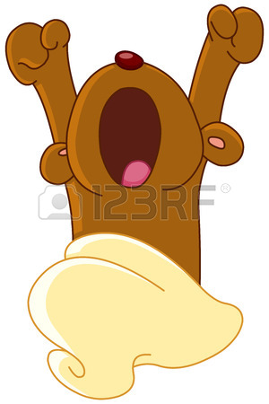 300x450 Bear Waking Up From Hibernation Yawning And Stretching Royalty