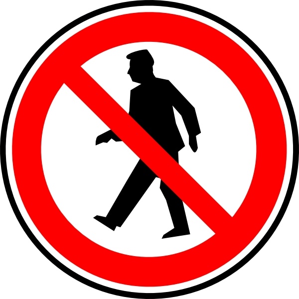 600x600 No Walking Pedestrians Clip Art Free Vector In Open Office Drawing