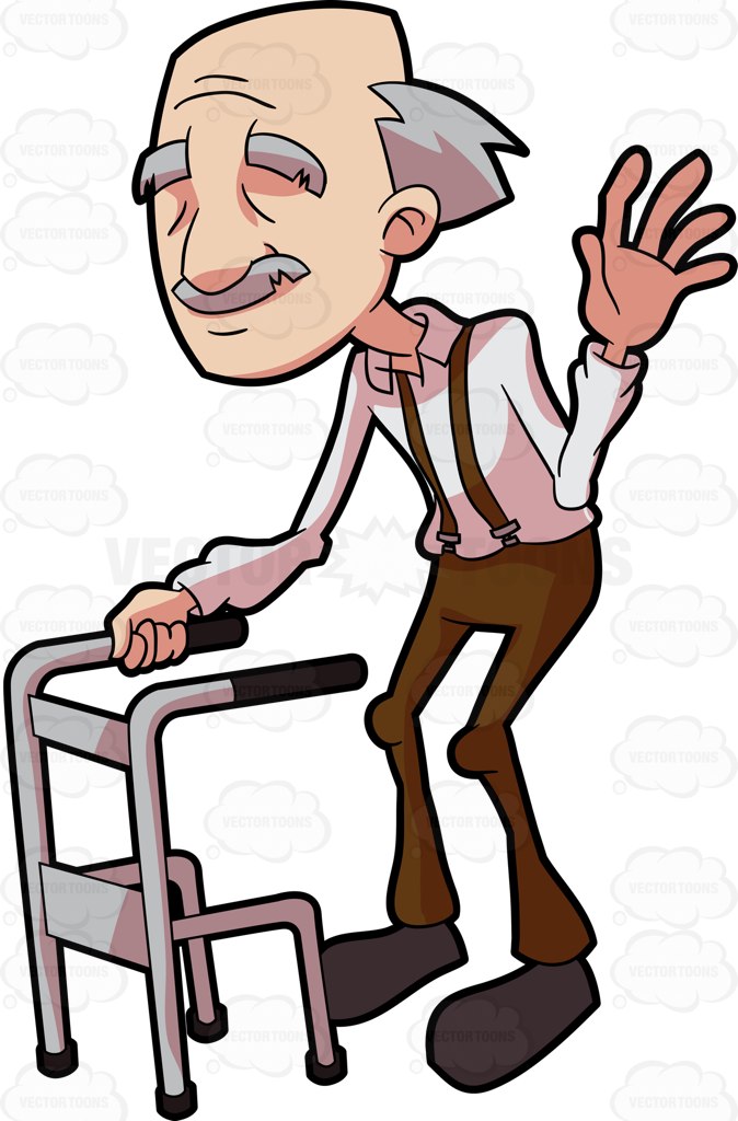 674x1024 Old Man With Walker Clipart