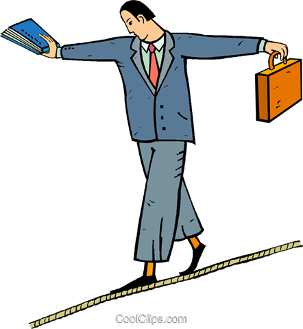 442x480 Tight Rope Walker Royalty Free Vector Clip Art Illustration