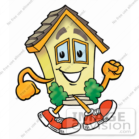 450x450 Clip Art Graphic Of A Yellow Residential House Cartoon Character