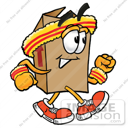 450x450 Clip Art Graphic Of A Cardboard Shipping Box Cartoon Character
