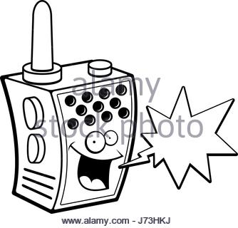 334x320 A Happy Cartoon Walkie Talkie Talking And Smiling Stock Vector Art