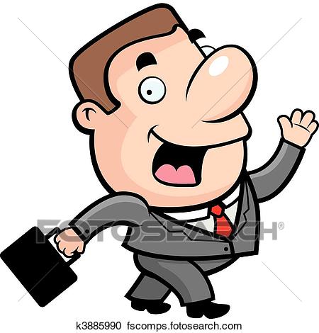 450x470 Clipart Of Businessman Walking K3885990