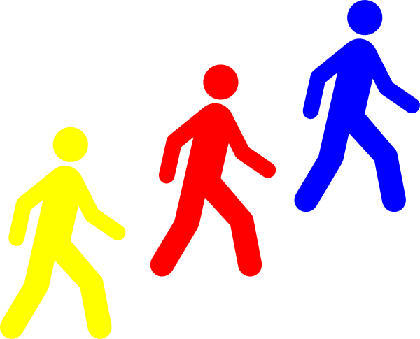 600x485 Walking Man Colors Clip Art