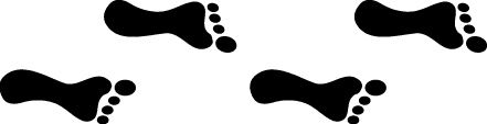441x113 Running Footprints Clipart
