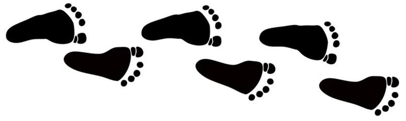 838x251 Free Clipart Footsteps