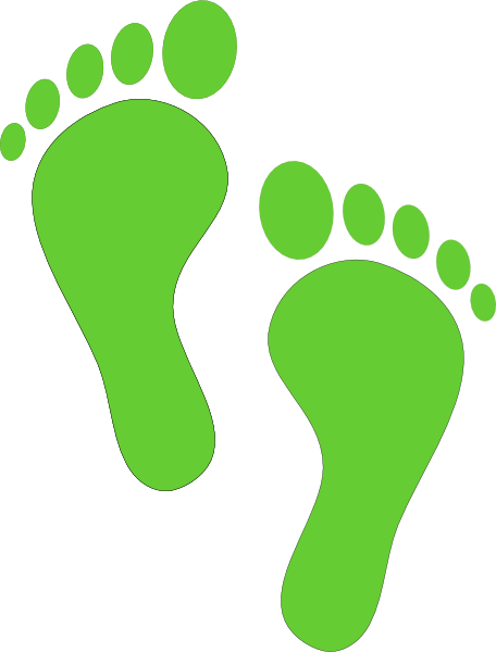 456x600 Green Footprints Cliparts