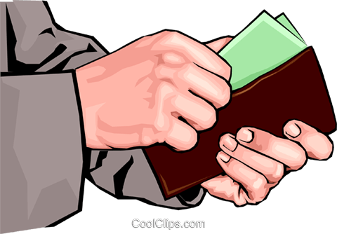 480x334 Hands Putting Money In Wallet Royalty Free Vector Clip Art
