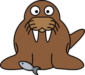 299x264 Walrus With Fish Clip Art