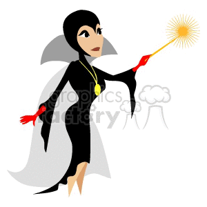 300x300 Royalty Free Female Wizard With Magic Wand 144838 Vector Clip Art