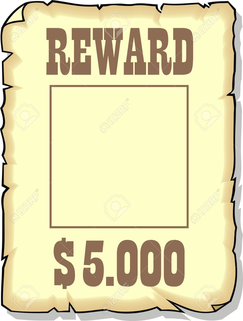 985x1300 Sepia Reward 5000 Dollars As Nice Background Royalty Free Cliparts