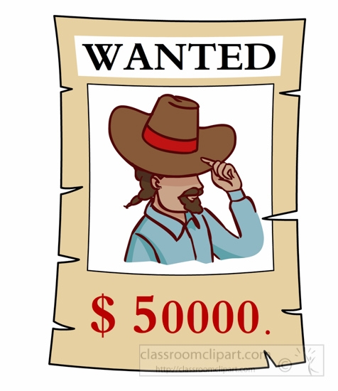 476x550 Wanted Poster Clip Art