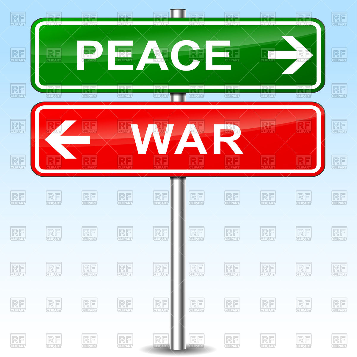 1200x1199 Peace And War Directional Sign Royalty Free Vector Clip Art Image