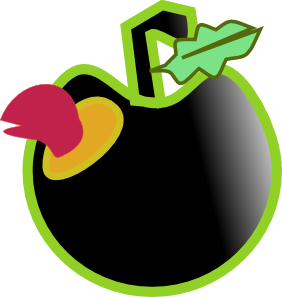 282x297 Worm And Black Apple Clip Art