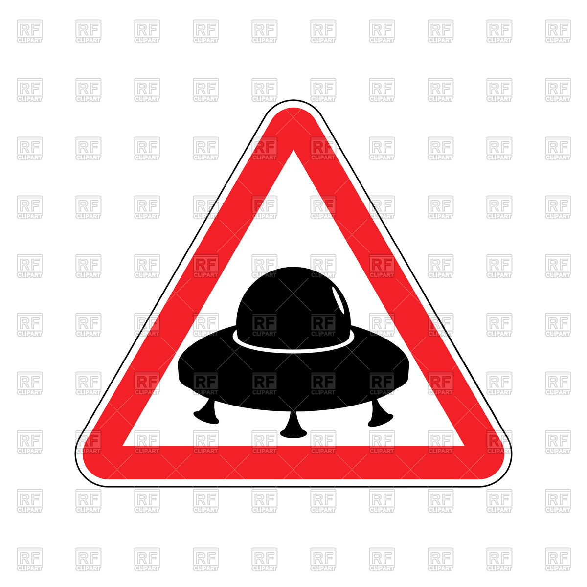 1200x1200 Ufo Warning Sign Royalty Free Vector Clip Art Image