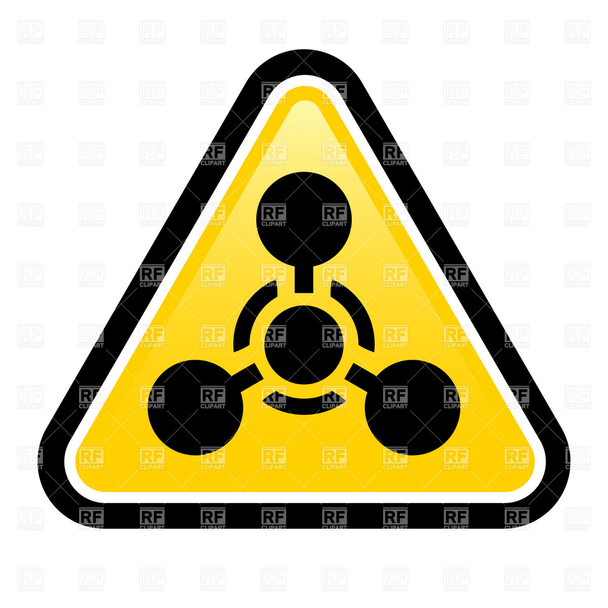 1200x1200 Chemical Weapon Triangular Warning Sign Royalty Free Vector Clip