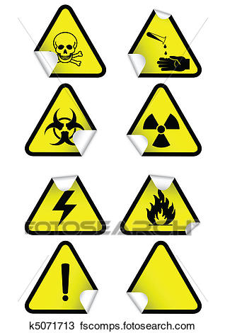 318x470 Clipart Of Set Of Chemical Warning Signs. K5071713