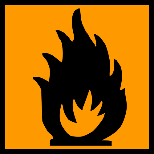 500x500 Flammable Material Warning Sign Vector Clip Art Public Domain