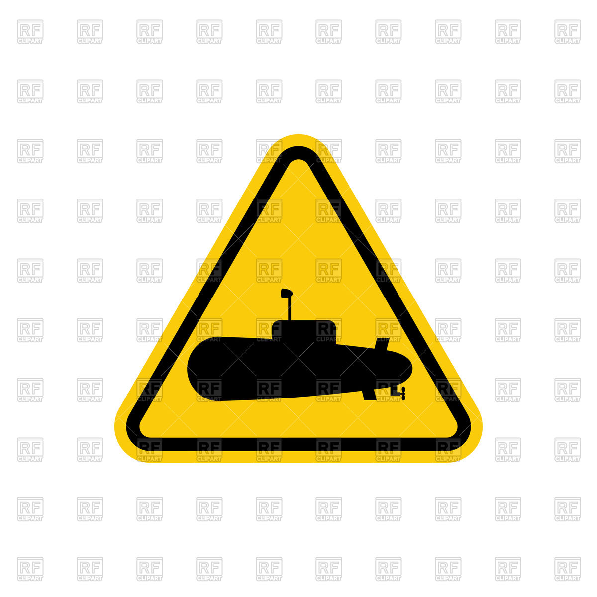 1200x1200 Submarine Danger Sign Royalty Free Vector Clip Art Image