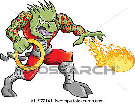 450x345 Clipart Of Warrior Ninja Soldier Alien Reptile K11972141