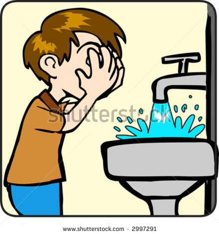440x470 Washing Hand In Morning Clipart