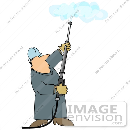 450x450 Clip Art Graphic Of A Caucasian Worker Man Operating A Power