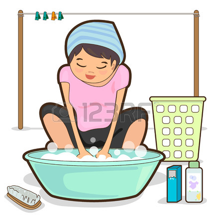 426x450 Women Are Washing By Hand And Basin Royalty Free Cliparts, Vectors