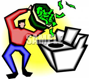 300x268 Man Laundering Money In A Washing Machine Clip Art Image