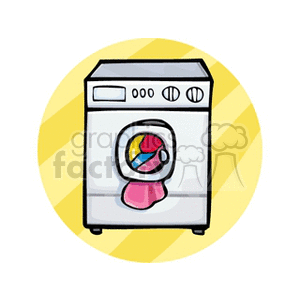 300x300 Royalty Free Washing Machine Full Of Clothes 146804 Vector Clip