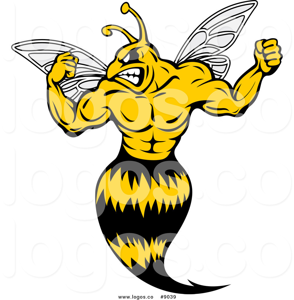 1024x1044 Royalty Free Clip Art Vector Muscular Strong Yellow Jacket Flexing