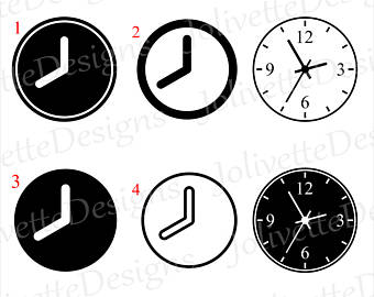 340x270 Clock Clip Art Etsy