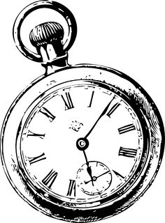236x320 Pocket Watch Clipart Black And White