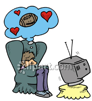 321x350 Watching Football Clipart