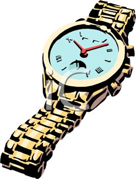 267x350 Picture Of A Wrist Watch With A Silver Band In A Vector Clip Art