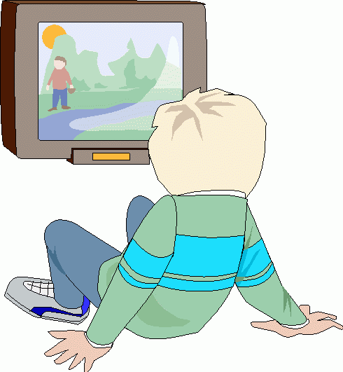 490x531 Cartoon Watching Tv Clipart