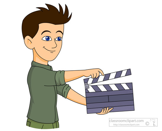 550x445 Theatre Clipart Student With A Movie Clap Board Clipart