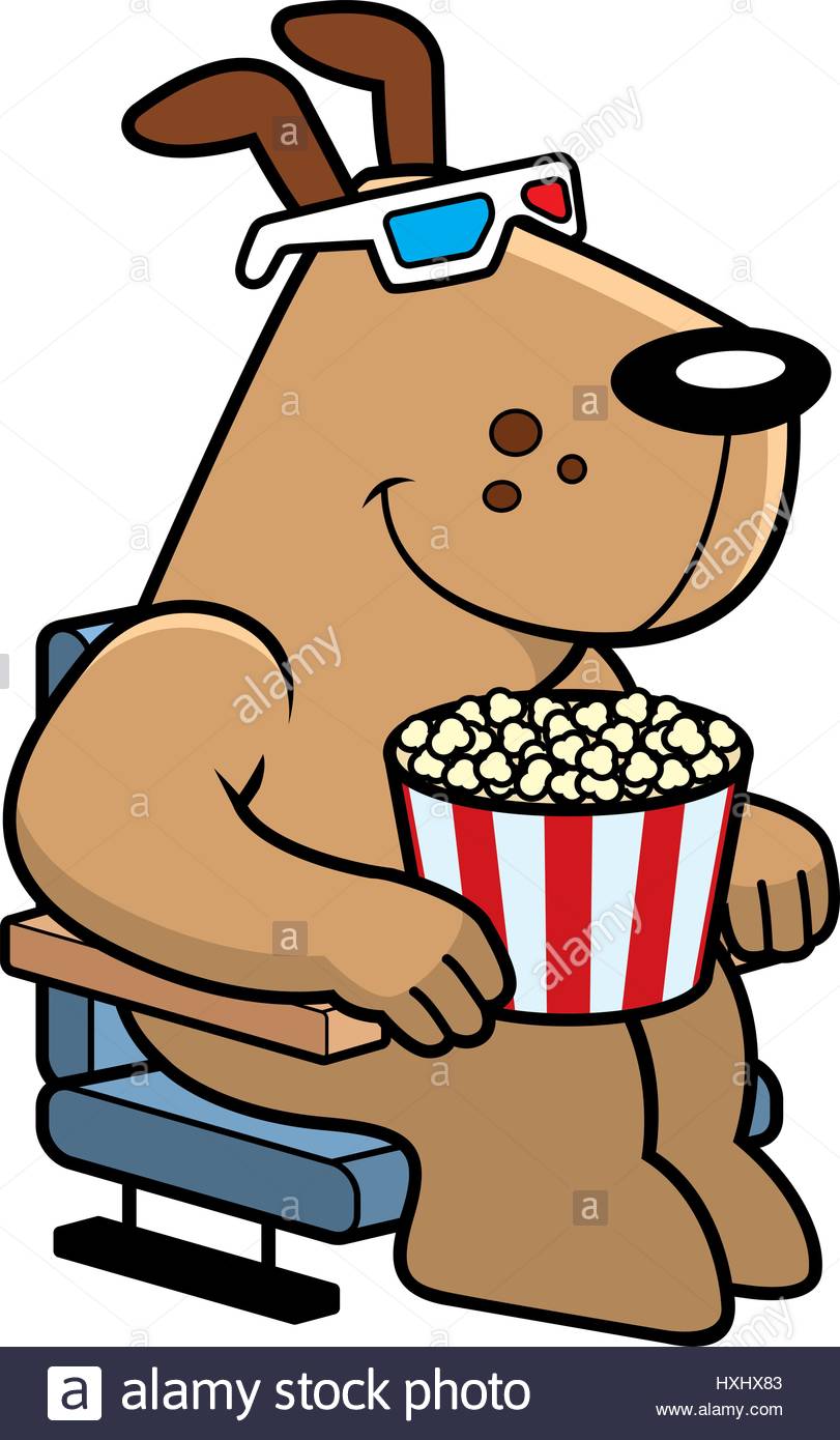 811x1390 A Cartoon Illustration Of A Dog Watching A 3d Movie Stock Vector