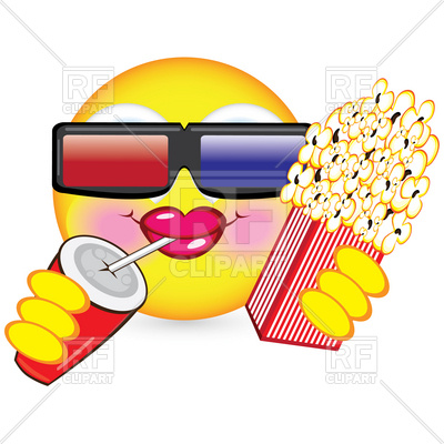 400x400 Cheerful Smiley Watching Movie In 3d Glasses Royalty Free Vector