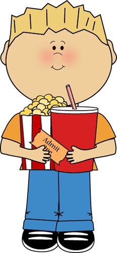 232x500 Kids Watching Movie Clipart Collection