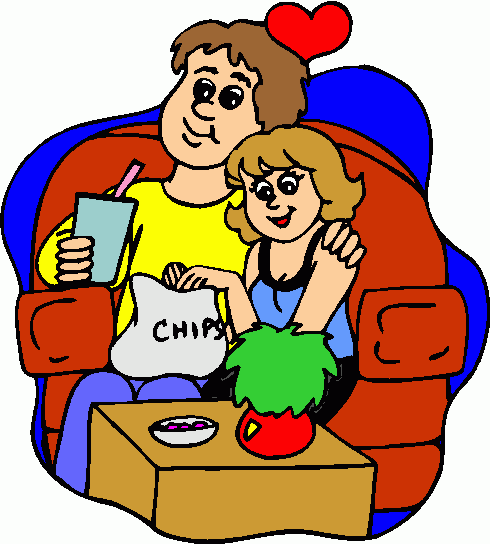 490x544 Couple Watching Tv Clipart Clip Art