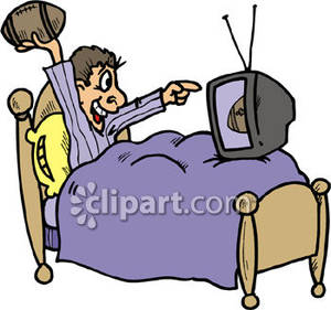 300x281 Watching Football Clipart