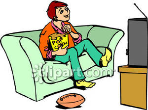 300x224 Watching Tv Clipart