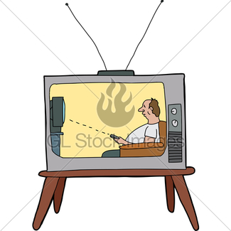 325x325 Cartoon Of Lazy Drinking Man On A Couch With Tv Remote Gl Stock